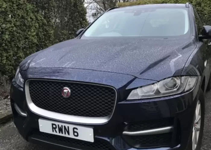 RWN 6 customer number plate on Jaguar F Pace.png