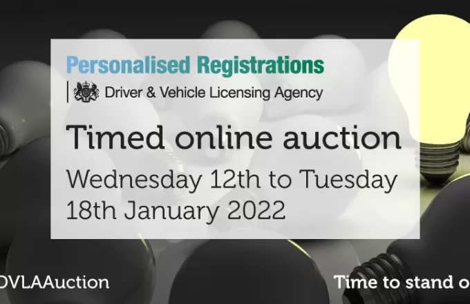 DVLA Auction Sale 12-18 Jan 2022